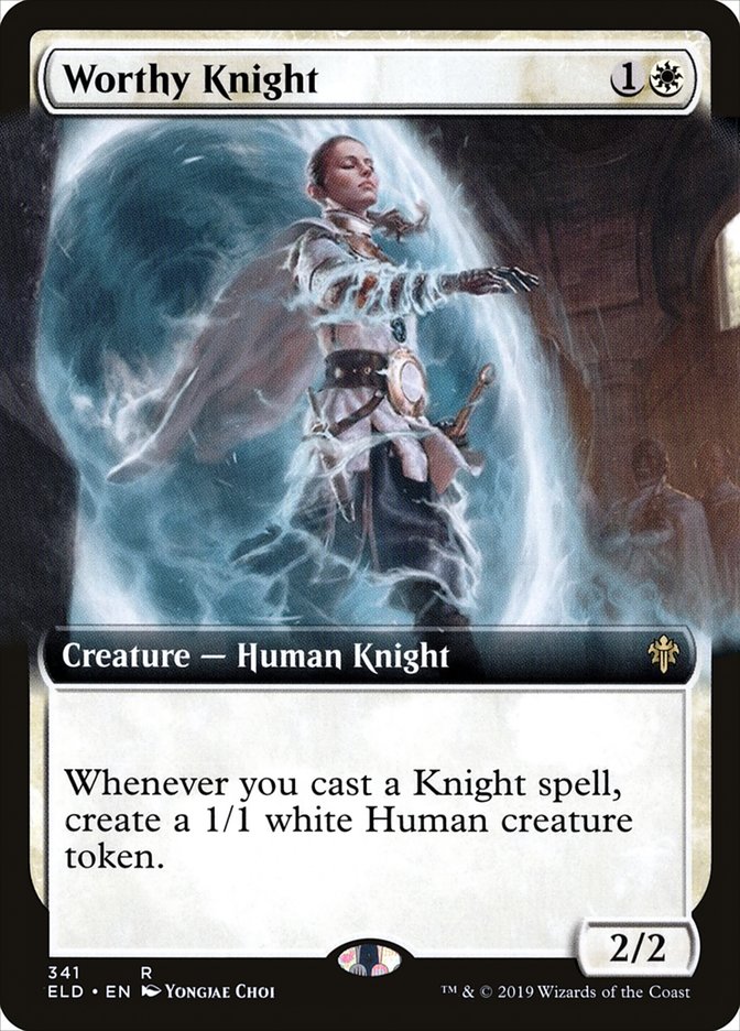 Worthy Knight (Extended Art) [Throne of Eldraine] | Dragon's Lair Comics and Fantasy Houston TX