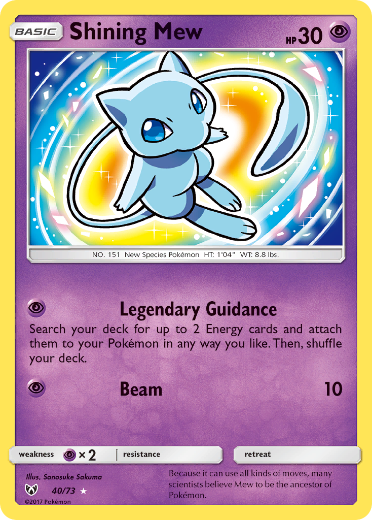 Shining Mew (40/73) [Sun & Moon: Shining Legends] | Dragon's Lair Comics and Fantasy Houston TX