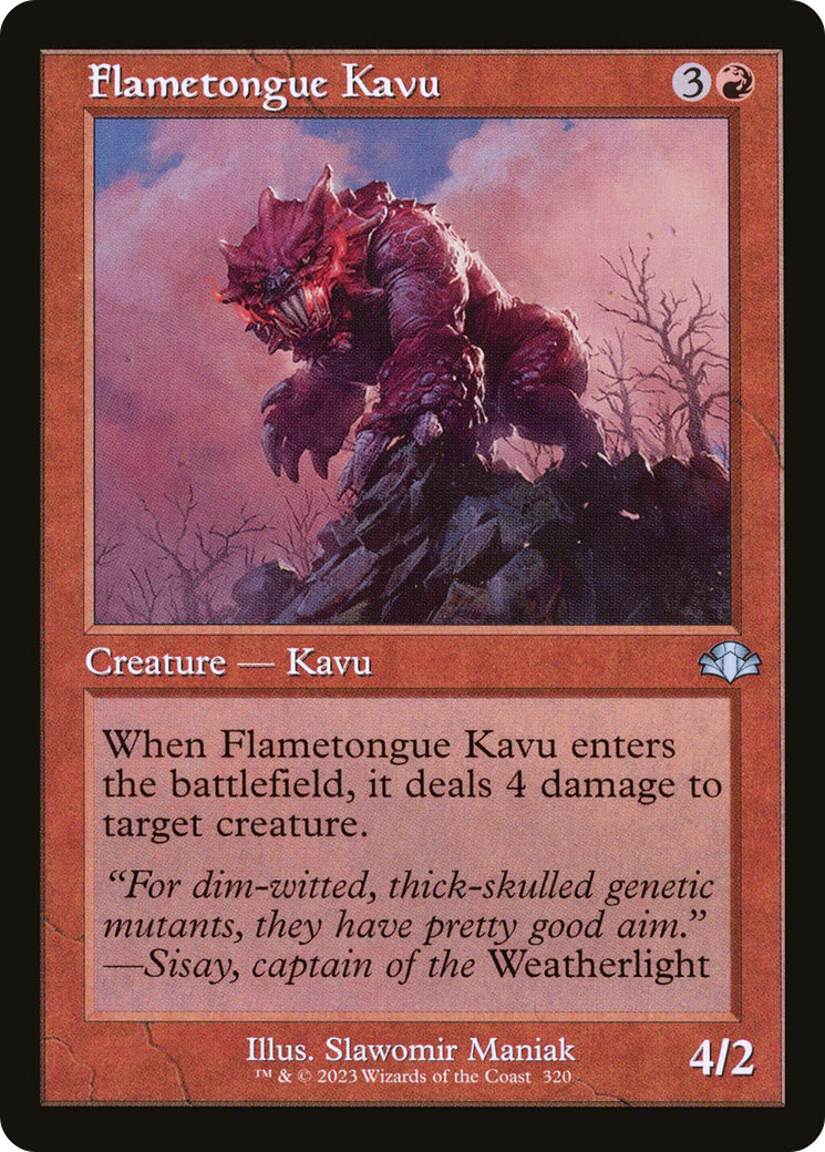 Flametongue Kavu (Retro) [Dominaria Remastered] | Dragon's Lair Comics and Fantasy Houston TX