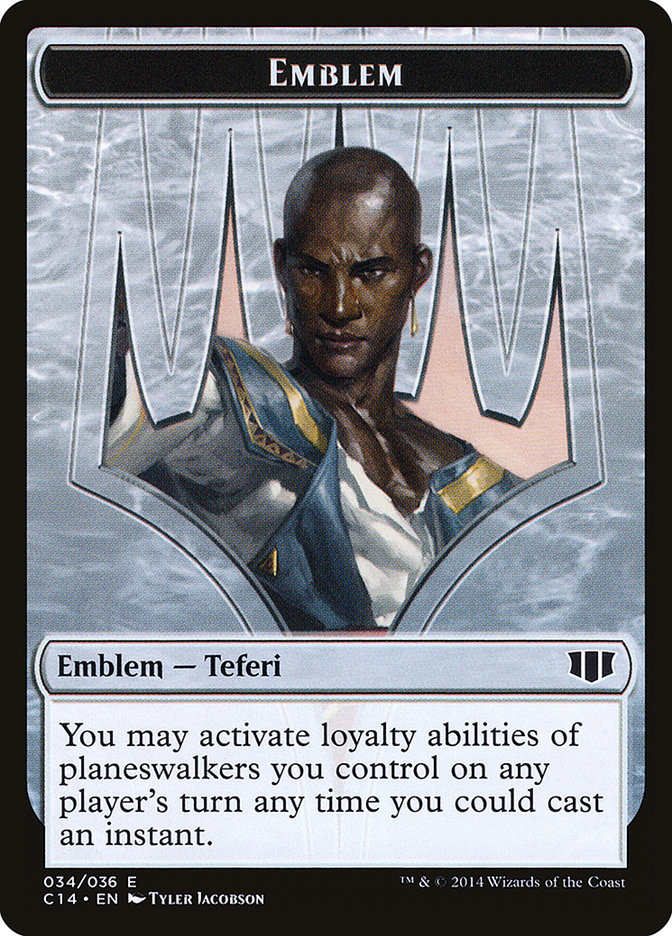 Teferi, Temporal Archmage Emblem // Zombie (011/036) Double-Sided Token [Commander 2014 Tokens] | Dragon's Lair Comics and Fantasy Houston TX