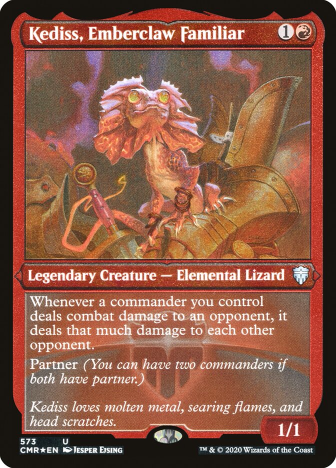 Kediss, Emberclaw Familiar (Etched) [Commander Legends] | Dragon's Lair Comics and Fantasy Houston TX