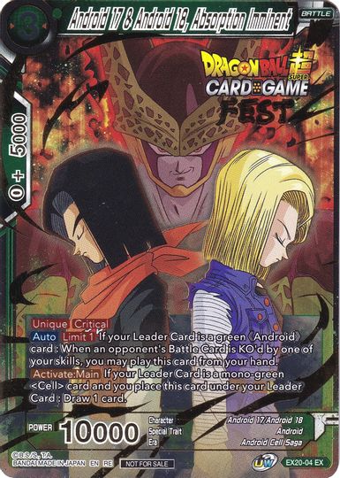 Android 17 & Android 18, Absorption Imminent (Card Game Fest 2022) (EX20-04) [Tournament Promotion Cards] | Dragon's Lair Comics and Fantasy Houston TX