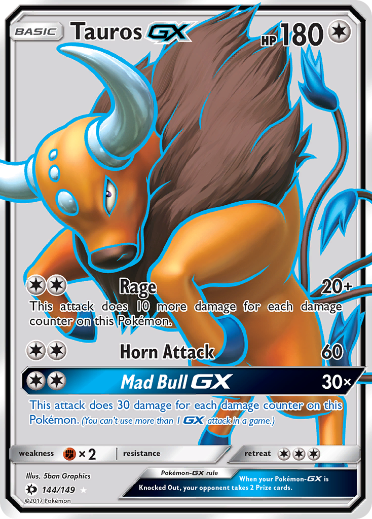 Tauros GX (144/149) [Sun & Moon: Base Set] | Dragon's Lair Comics and Fantasy Houston TX