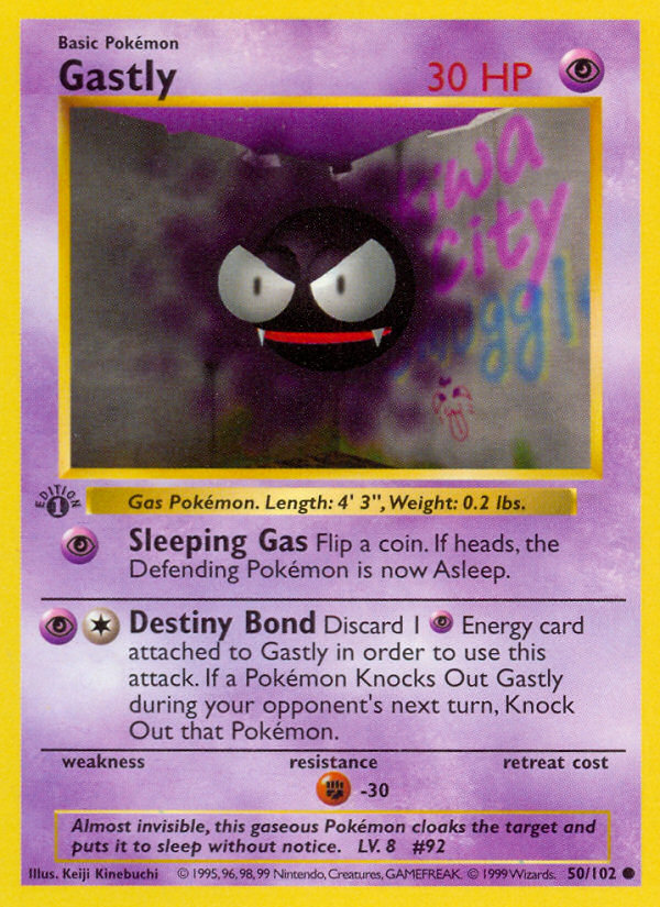 Gastly (50/102) (Shadowless) [Base Set 1st Edition] | Dragon's Lair Comics and Fantasy Houston TX