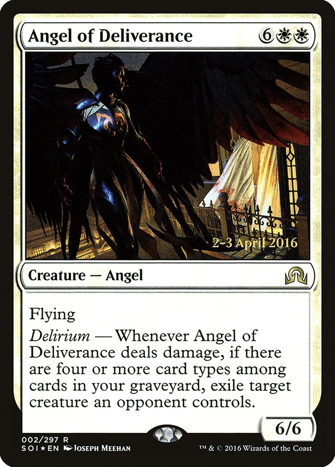 Angel of Deliverance [Shadows over Innistrad Prerelease Promos] | Dragon's Lair Comics and Fantasy Houston TX