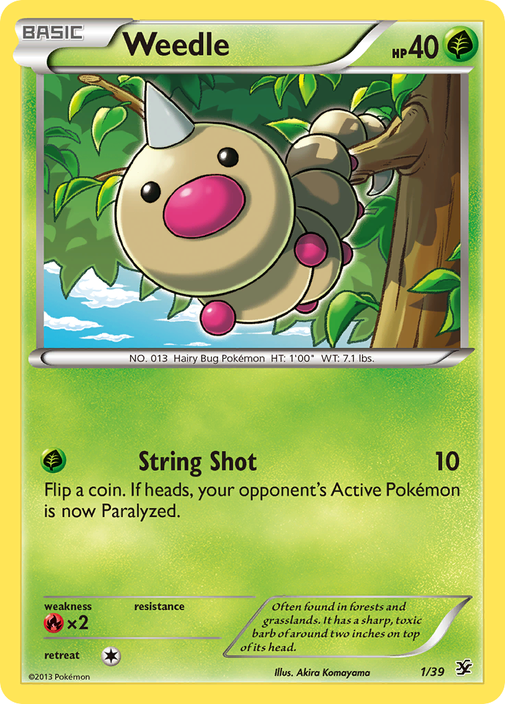 Weedle (1/39) [XY: Kalos Starter Set] | Dragon's Lair Comics and Fantasy Houston TX