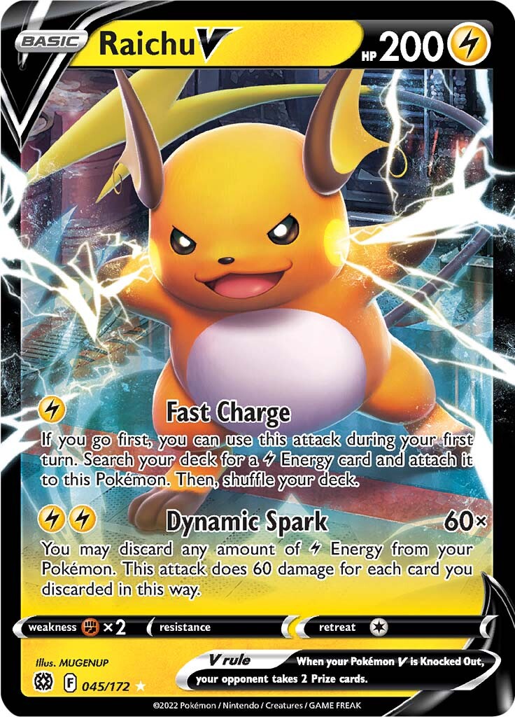 Raichu V (045/172) [Sword & Shield: Brilliant Stars] | Dragon's Lair Comics and Fantasy Houston TX