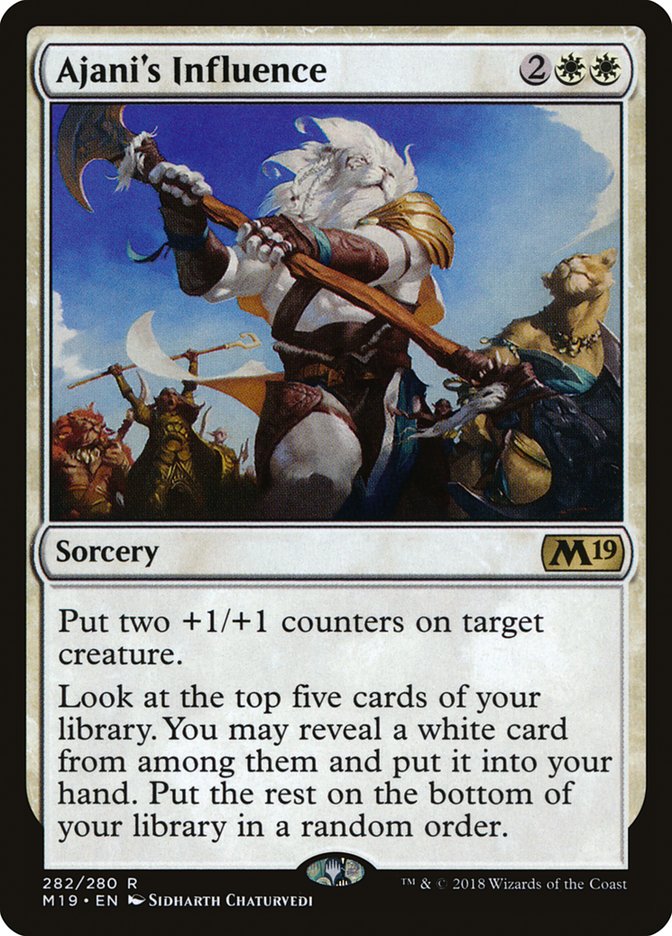 Ajani's Influence [Core Set 2019] | Dragon's Lair Comics and Fantasy Houston TX