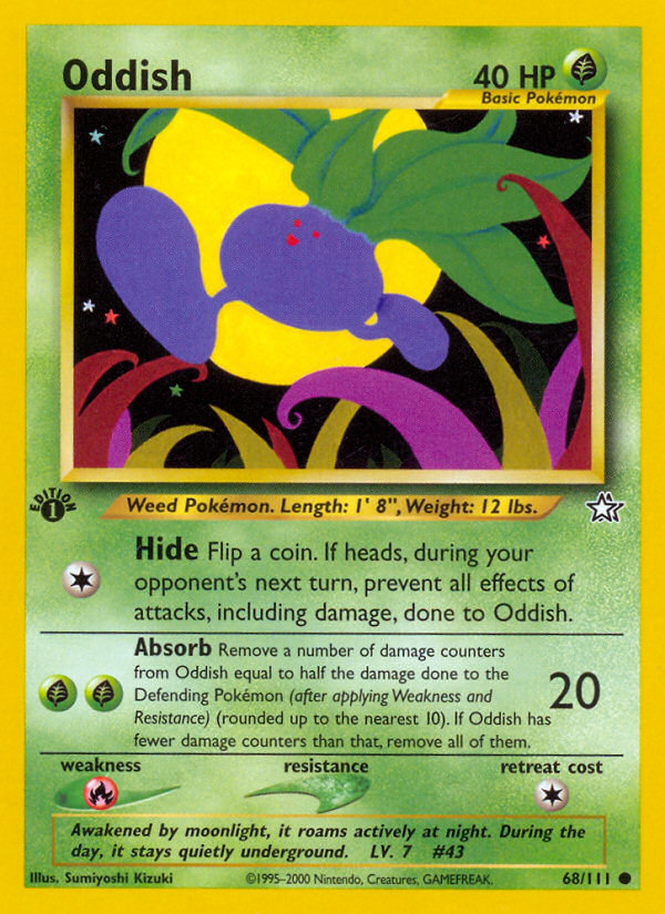 Oddish (68/111) [Neo Genesis 1st Edition] | Dragon's Lair Comics and Fantasy Houston TX