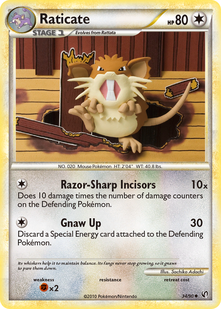 Raticate (34/90) [HeartGold & SoulSilver: Undaunted] | Dragon's Lair Comics and Fantasy Houston TX