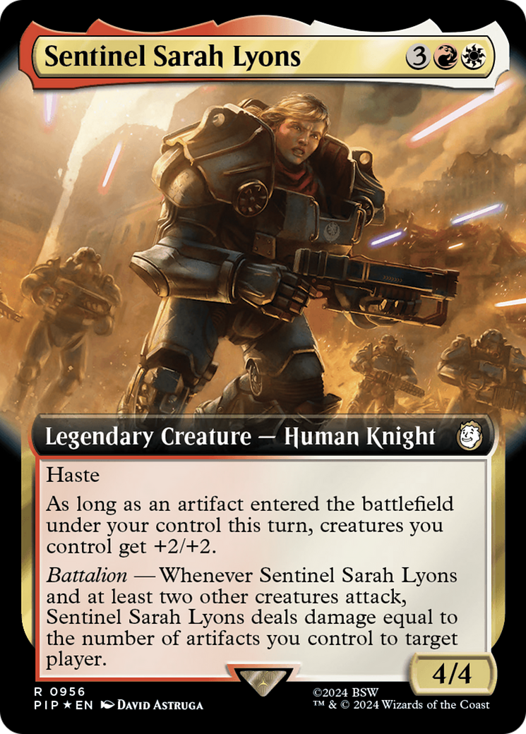 Sentinel Sarah Lyons (Extended Art) (Surge Foil) [Fallout] | Dragon's Lair Comics and Fantasy Houston TX