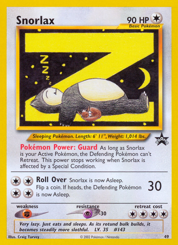 Snorlax (49) [Wizards of the Coast: Black Star Promos] | Dragon's Lair Comics and Fantasy Houston TX