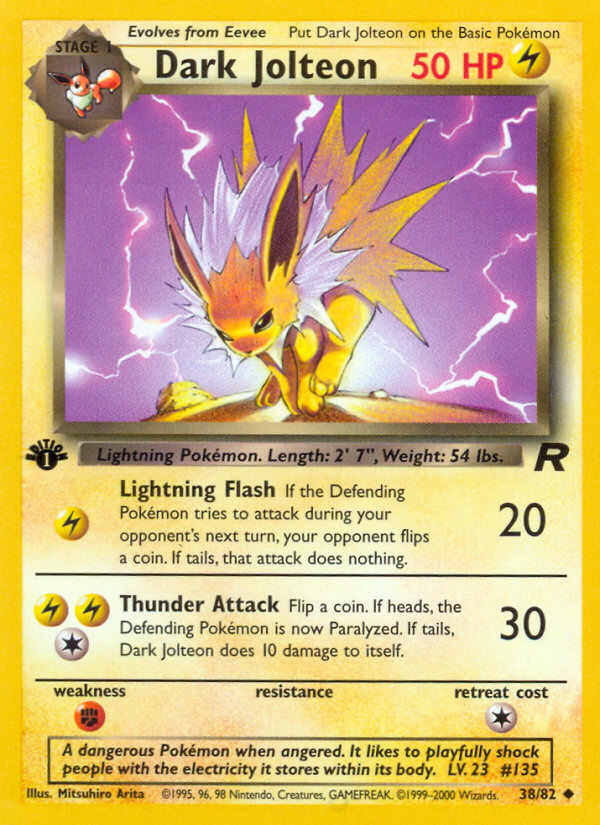 Dark Jolteon (38/82) [Team Rocket 1st Edition] | Dragon's Lair Comics and Fantasy Houston TX