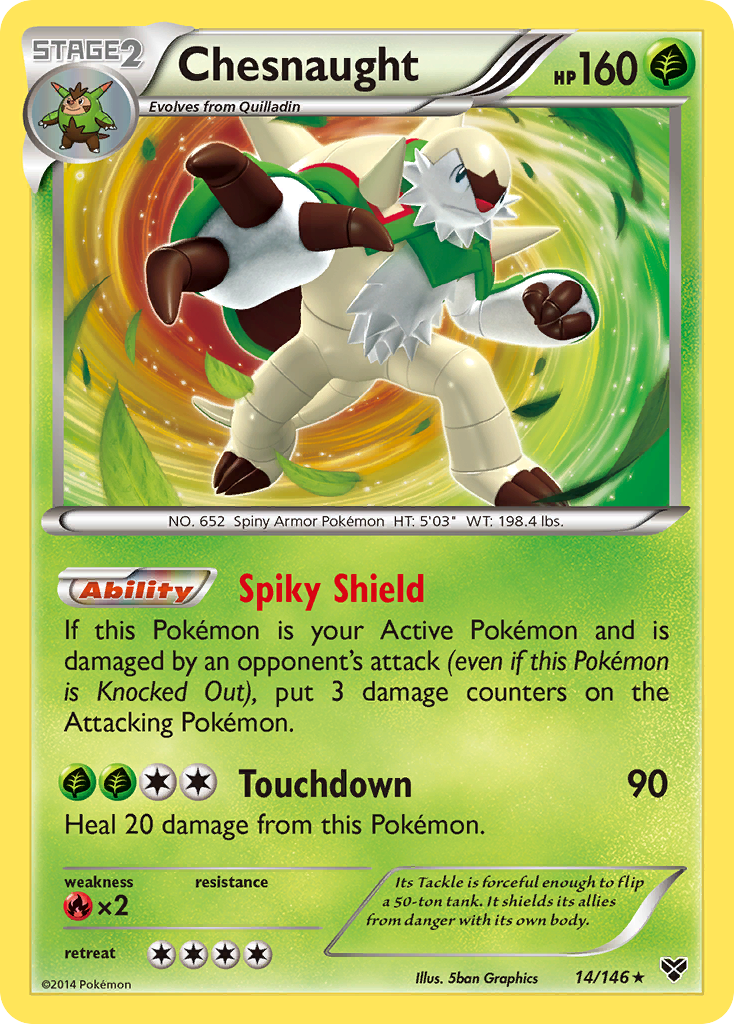 Chesnaught (14/146) [XY: Base Set] | Dragon's Lair Comics and Fantasy Houston TX