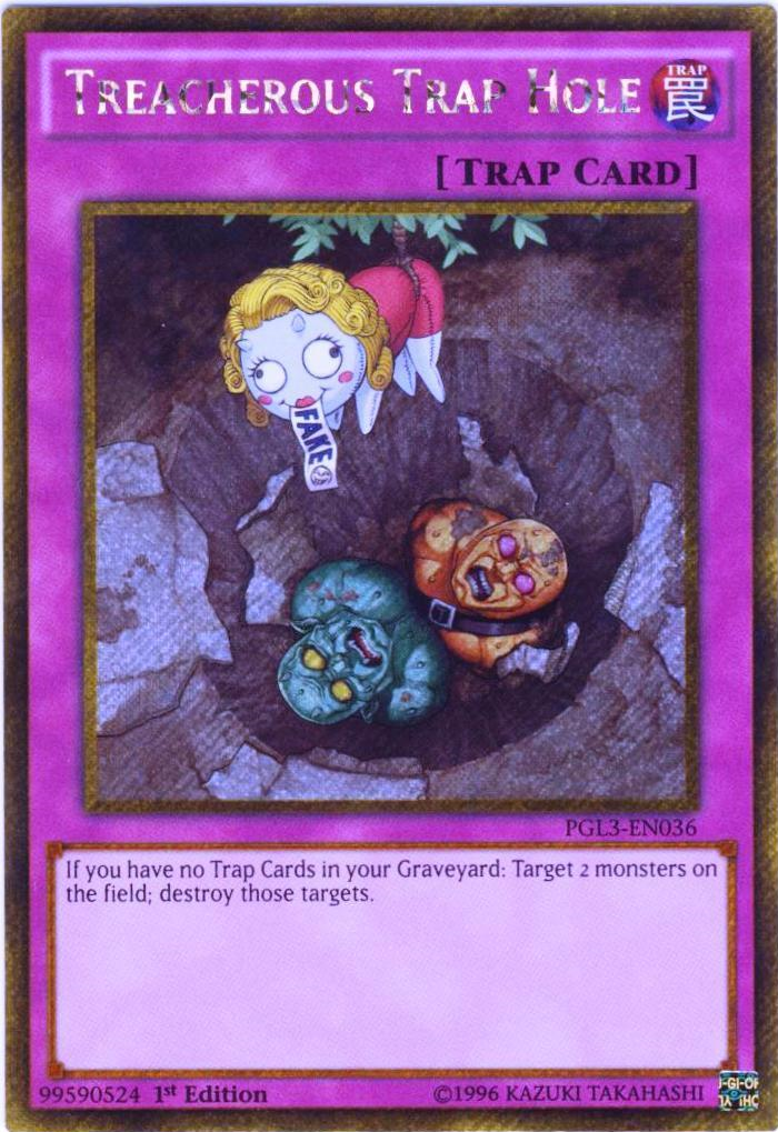 Treacherous Trap Hole [PGL3-EN036] Gold Secret Rare | Dragon's Lair Comics and Fantasy Houston TX