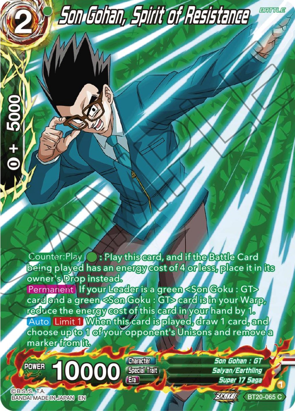 Son Gohan, Spirit of Resistance (Silver Foil) (BT20-065) [Power Absorbed] | Dragon's Lair Comics and Fantasy Houston TX