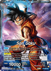 Son Goku // Super Saiyan Blue Son Goku Returns (Gold-Stamped) (P-399) [Promotion Cards] | Dragon's Lair Comics and Fantasy Houston TX