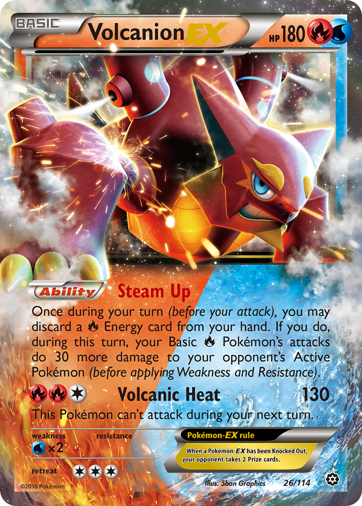 Volcanion EX (26/114) [XY: Steam Siege] | Dragon's Lair Comics and Fantasy Houston TX