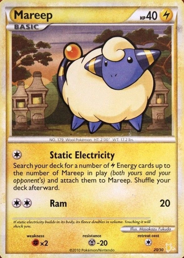 Mareep (20/30) [HeartGold & SoulSilver: Trainer Kit - Raichu] | Dragon's Lair Comics and Fantasy Houston TX