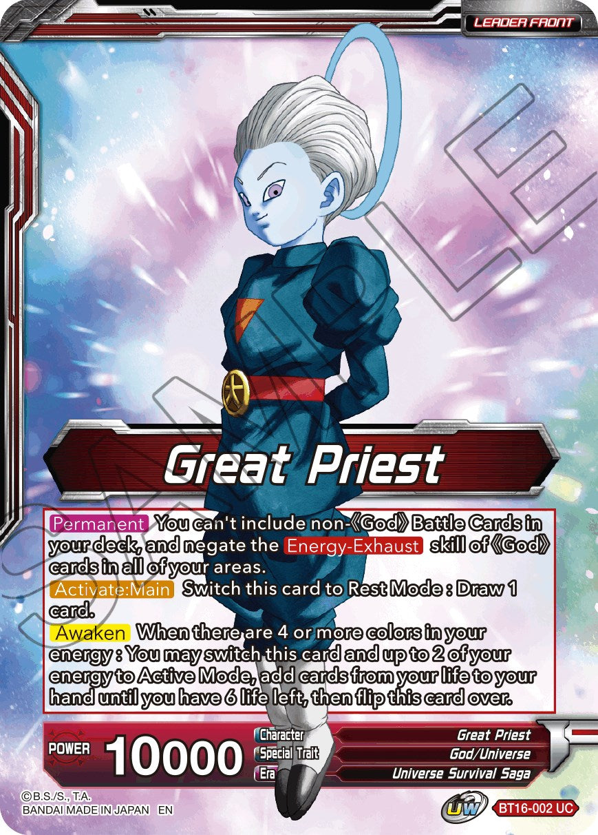 Great Priest // Great Priest, Commander of Angels (BT16-002) [Realm of the Gods Prerelease Promos] | Dragon's Lair Comics and Fantasy Houston TX