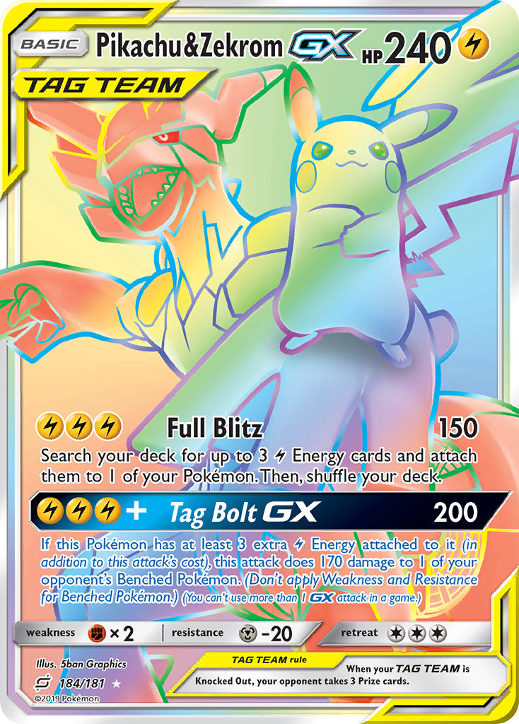 Pikachu & Zekrom GX (184/181) [Sun & Moon: Team Up] | Dragon's Lair Comics and Fantasy Houston TX