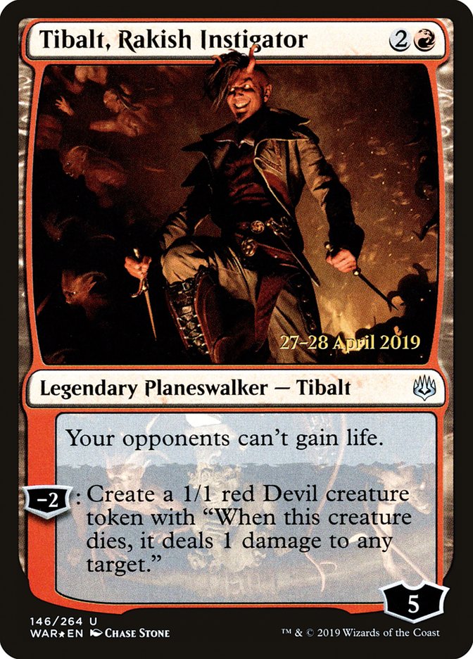 Tibalt, Rakish Instigator [War of the Spark Prerelease Promos] | Dragon's Lair Comics and Fantasy Houston TX