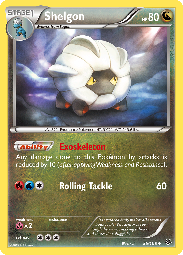 Shelgon (56/108) [XY: Roaring Skies] | Dragon's Lair Comics and Fantasy Houston TX