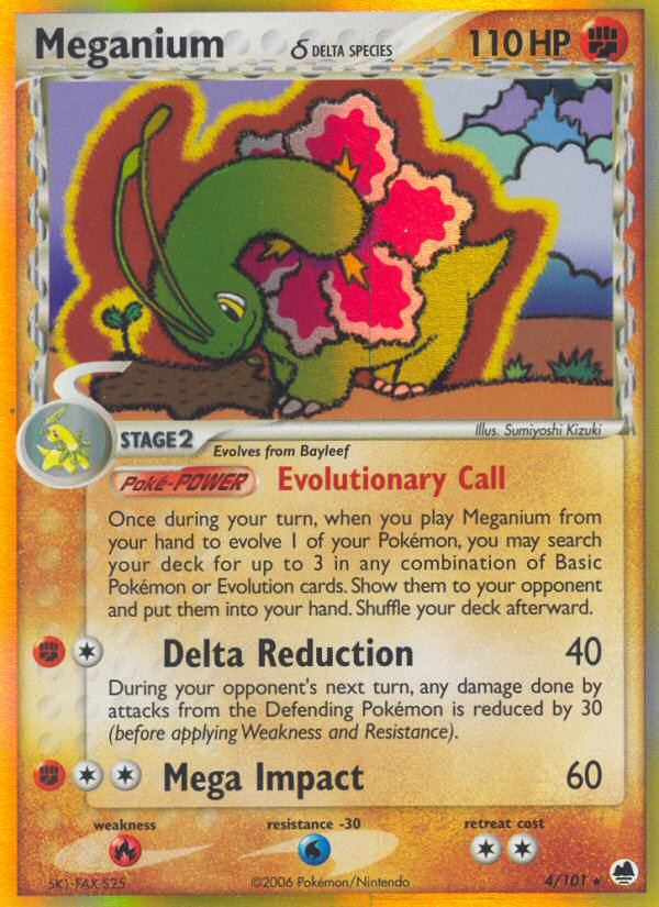 Meganium (4/101) (Delta Species) [EX: Dragon Frontiers] | Dragon's Lair Comics and Fantasy Houston TX