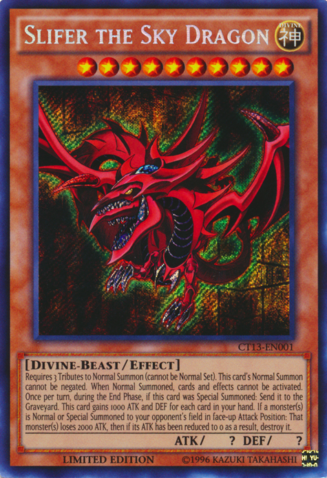 Slifer the Sky Dragon [CT13-EN001] Secret Rare | Dragon's Lair Comics and Fantasy Houston TX