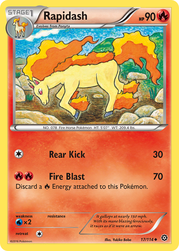 Rapidash (17/114) [XY: Steam Siege] | Dragon's Lair Comics and Fantasy Houston TX