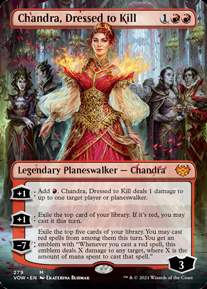 Chandra, Dressed to Kill (Borderless) [Innistrad: Crimson Vow] | Dragon's Lair Comics and Fantasy Houston TX