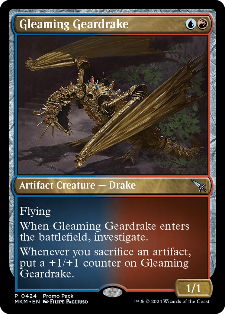 Gleaming Geardrake (Promo Pack) [Murders at Karlov Manor Promos] | Dragon's Lair Comics and Fantasy Houston TX