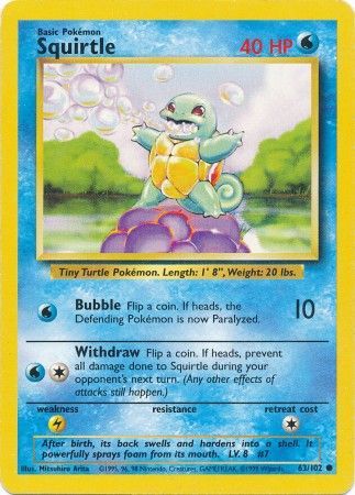 Squirtle (63/102) [Base Set Unlimited] | Dragon's Lair Comics and Fantasy Houston TX