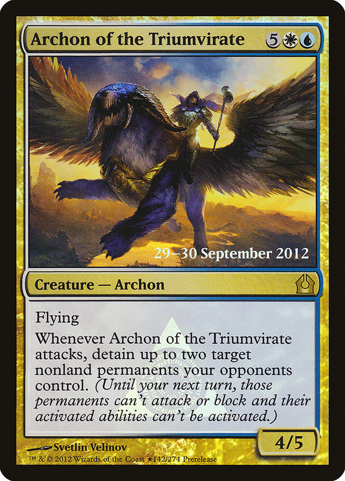 Archon of the Triumvirate [Return to Ravnica Prerelease Promos] | Dragon's Lair Comics and Fantasy Houston TX