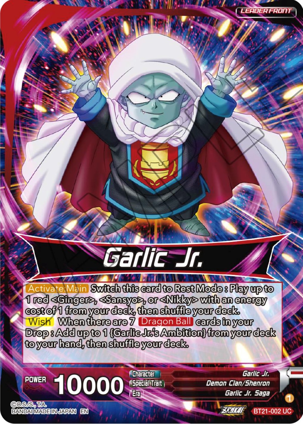 Garlic Jr. // Garlic Jr., Immortal Being (BT21-002) [Wild Resurgence] | Dragon's Lair Comics and Fantasy Houston TX