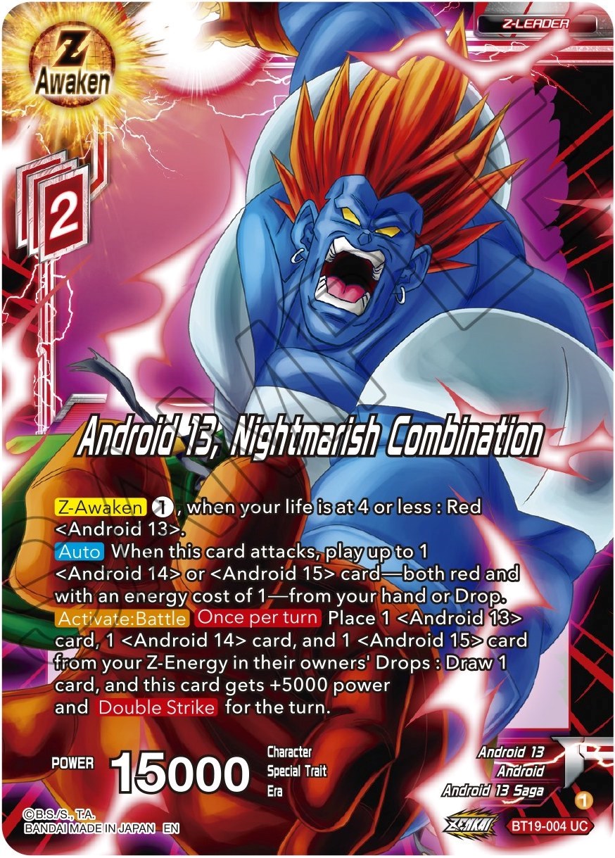 Android 13, Nightmarish Combination (BT19-004) [Fighter's Ambition] | Dragon's Lair Comics and Fantasy Houston TX