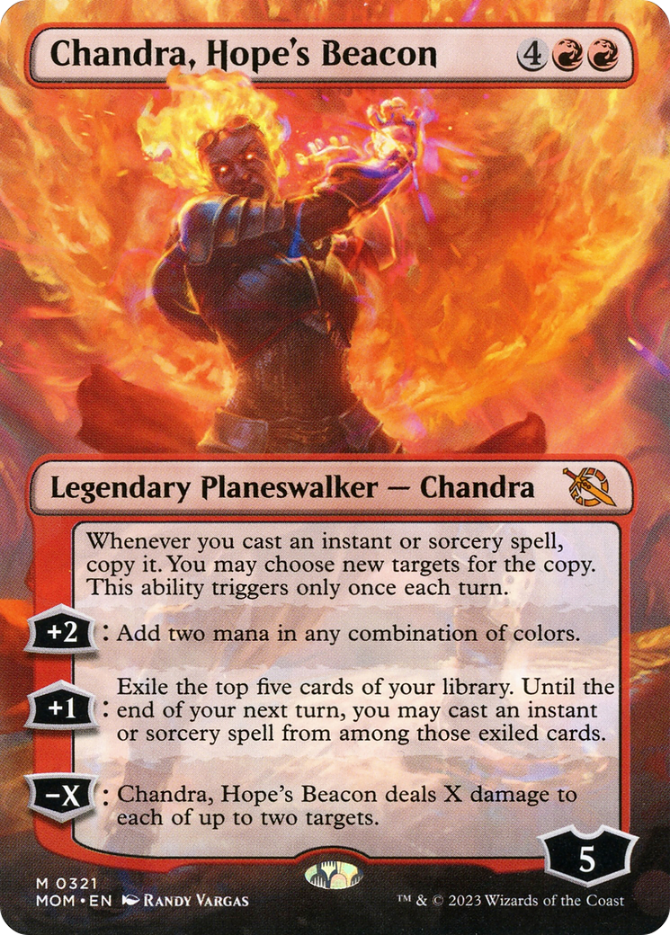 Chandra, Hope's Beacon (Borderless Alternate Art) [March of the Machine] | Dragon's Lair Comics and Fantasy Houston TX