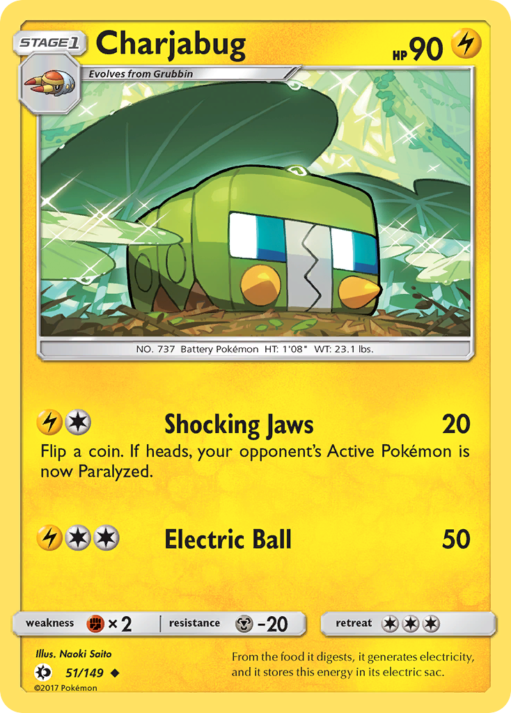 Charjabug (51/149) [Sun & Moon: Base Set] | Dragon's Lair Comics and Fantasy Houston TX