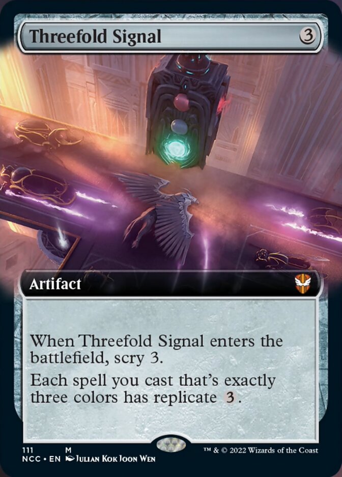 Threefold Signal (Extended Art) [Streets of New Capenna Commander] | Dragon's Lair Comics and Fantasy Houston TX