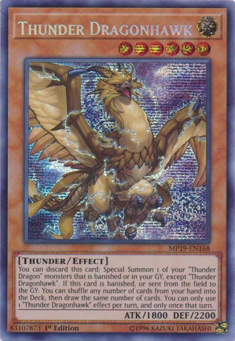 Thunder Dragonhawk [MP19-EN168] Prismatic Secret Rare | Dragon's Lair Comics and Fantasy Houston TX