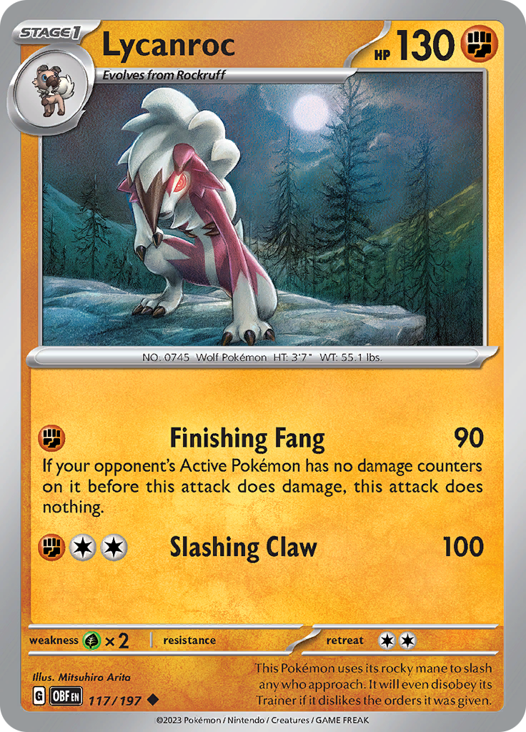 Lycanroc (117/197) [Scarlet & Violet: Obsidian Flames] | Dragon's Lair Comics and Fantasy Houston TX