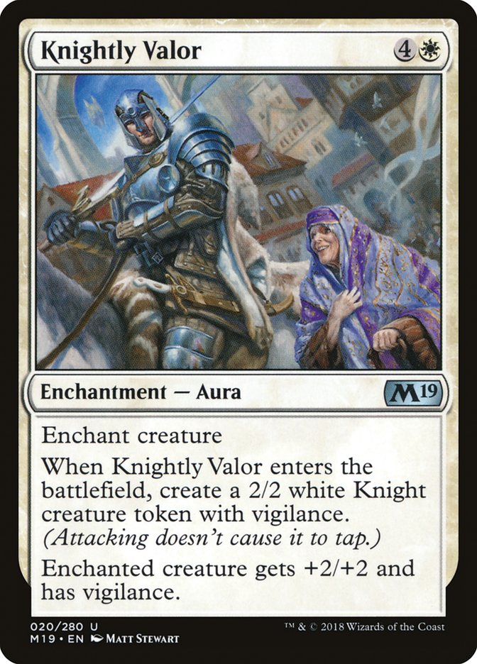 Knightly Valor [Core Set 2019] | Dragon's Lair Comics and Fantasy Houston TX