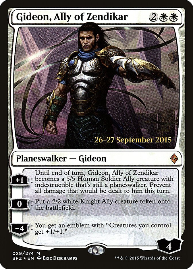 Gideon, Ally of Zendikar [Battle for Zendikar Prerelease Promos] | Dragon's Lair Comics and Fantasy Houston TX