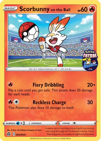 Scorbunny on the Ball (004/005) [Pokemon Futsal Collection] | Dragon's Lair Comics and Fantasy Houston TX