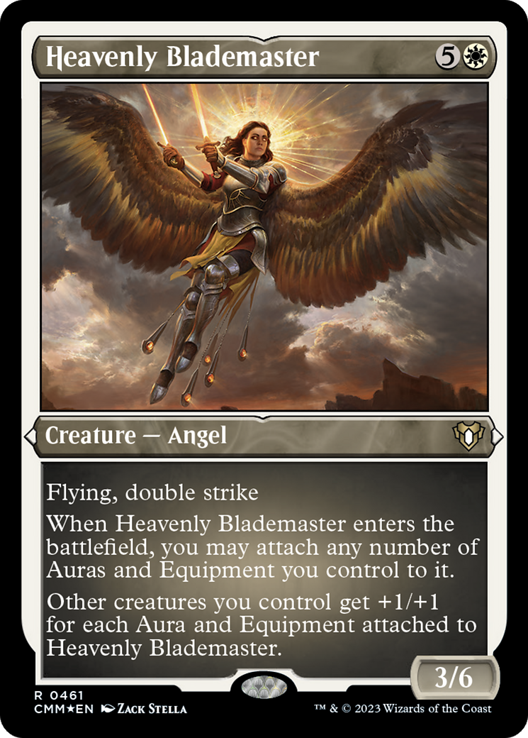 Heavenly Blademaster (Foil Etched) [Commander Masters] | Dragon's Lair Comics and Fantasy Houston TX