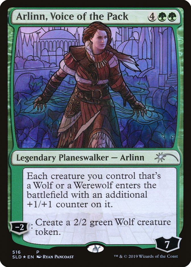 Arlinn, Voice of the Pack (Stained Glass) [Secret Lair Drop Promos] | Dragon's Lair Comics and Fantasy Houston TX