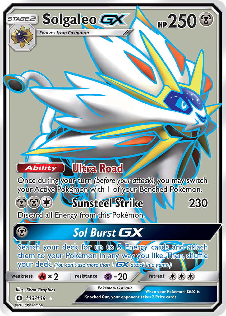 Solgaleo GX (143/149) [Sun & Moon: Base Set] | Dragon's Lair Comics and Fantasy Houston TX