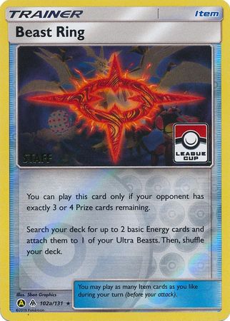 Beast Ring (102a/131) (League Promo Staff) [Sun & Moon: Forbidden Light] | Dragon's Lair Comics and Fantasy Houston TX