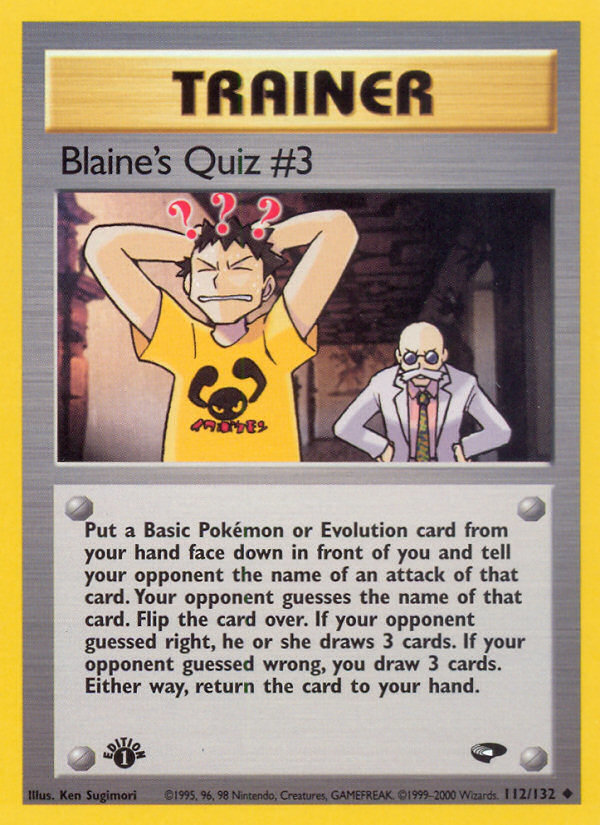 Blaine's Quiz #3 (112/132) [Gym Challenge 1st Edition] | Dragon's Lair Comics and Fantasy Houston TX