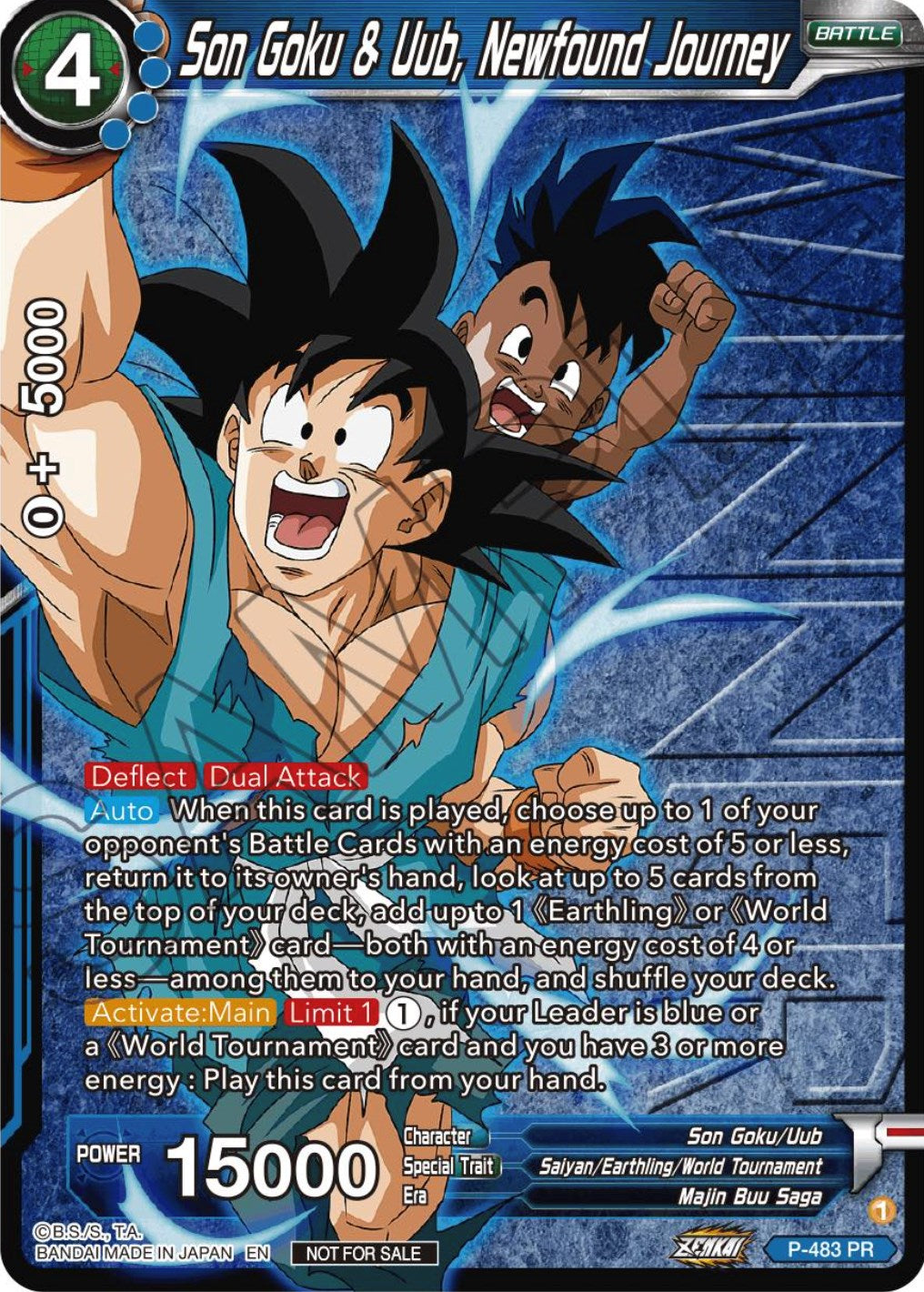 Son Goku & Uub, Newfound Journey (Zenkai Series Tournament Pack Vol.3 Winner) (P-483) [Tournament Promotion Cards] | Dragon's Lair Comics and Fantasy Houston TX